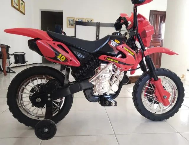 Motocross Eletrica Infantil Com Carregador Vermelha - Homeplay