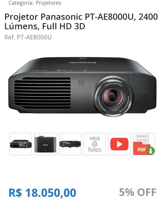 Projetor Panasonic PT-AE8000U, 2400 Lúmens, Full HD 3D - Foto 6
