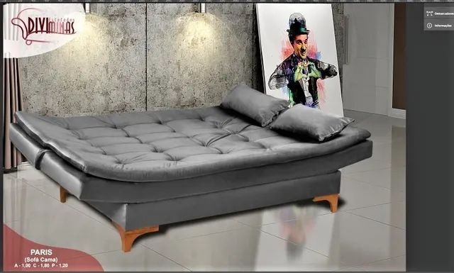 Sofá-cama moderno, lindo, tecido resistente - Foto 4