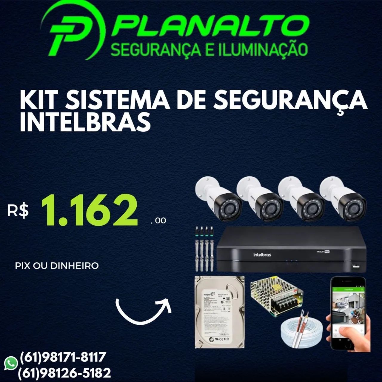 Kit sistema de segurança Intelbras - 4 câmeras