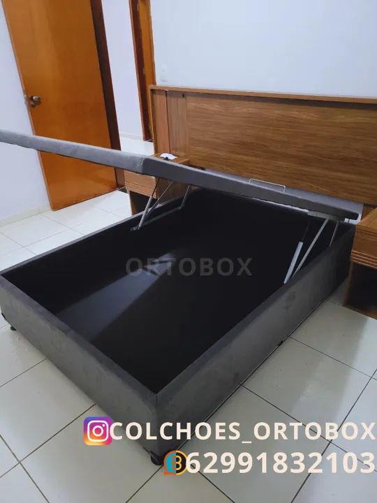 Cama Box Baú Casal inteiro com pistões hidraulicos - Foto 4