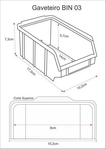 Kit Estante Gaveteiro bin com 25 Gavetas Nr. 3 Azul - Foto 4