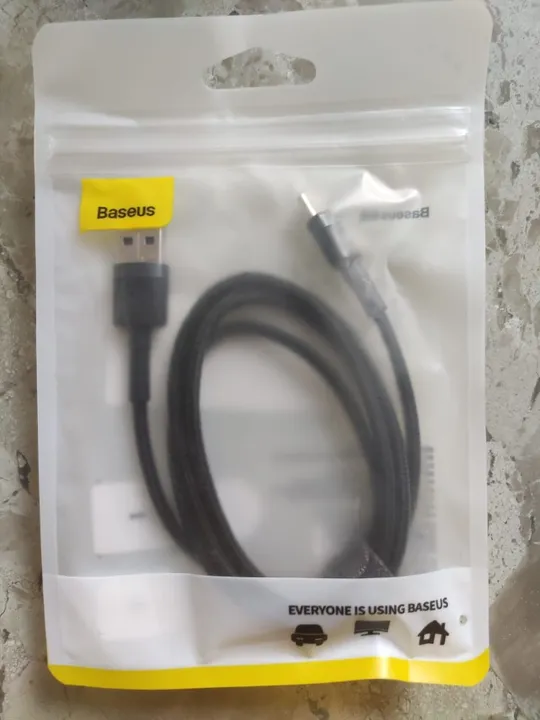Cabo Rápido Usb Para Tipo- C Baseus Cafule Nylon 3a 1 Metro Cor Preto