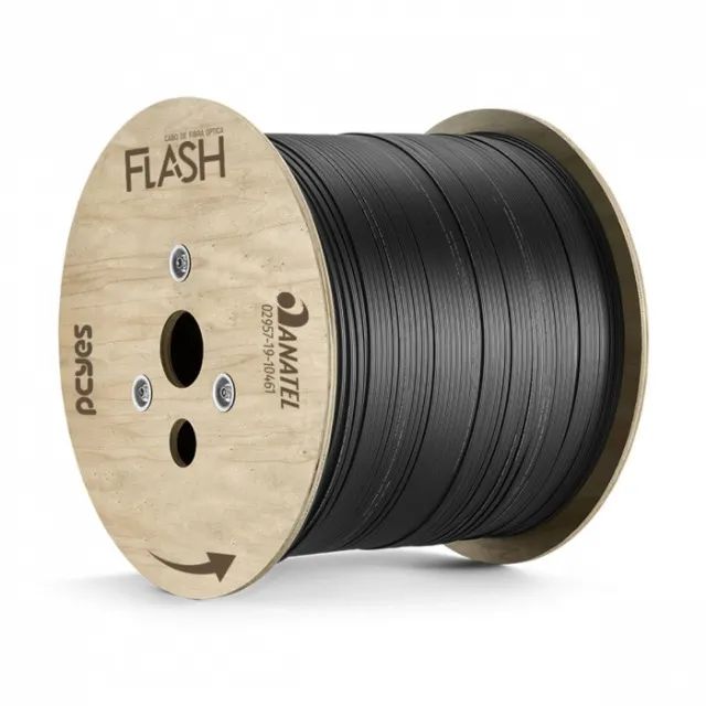Cabo Fibra Optica 1fo Com 1 Km Drop Flat Pn1folfsh01 Flash - Foto 2