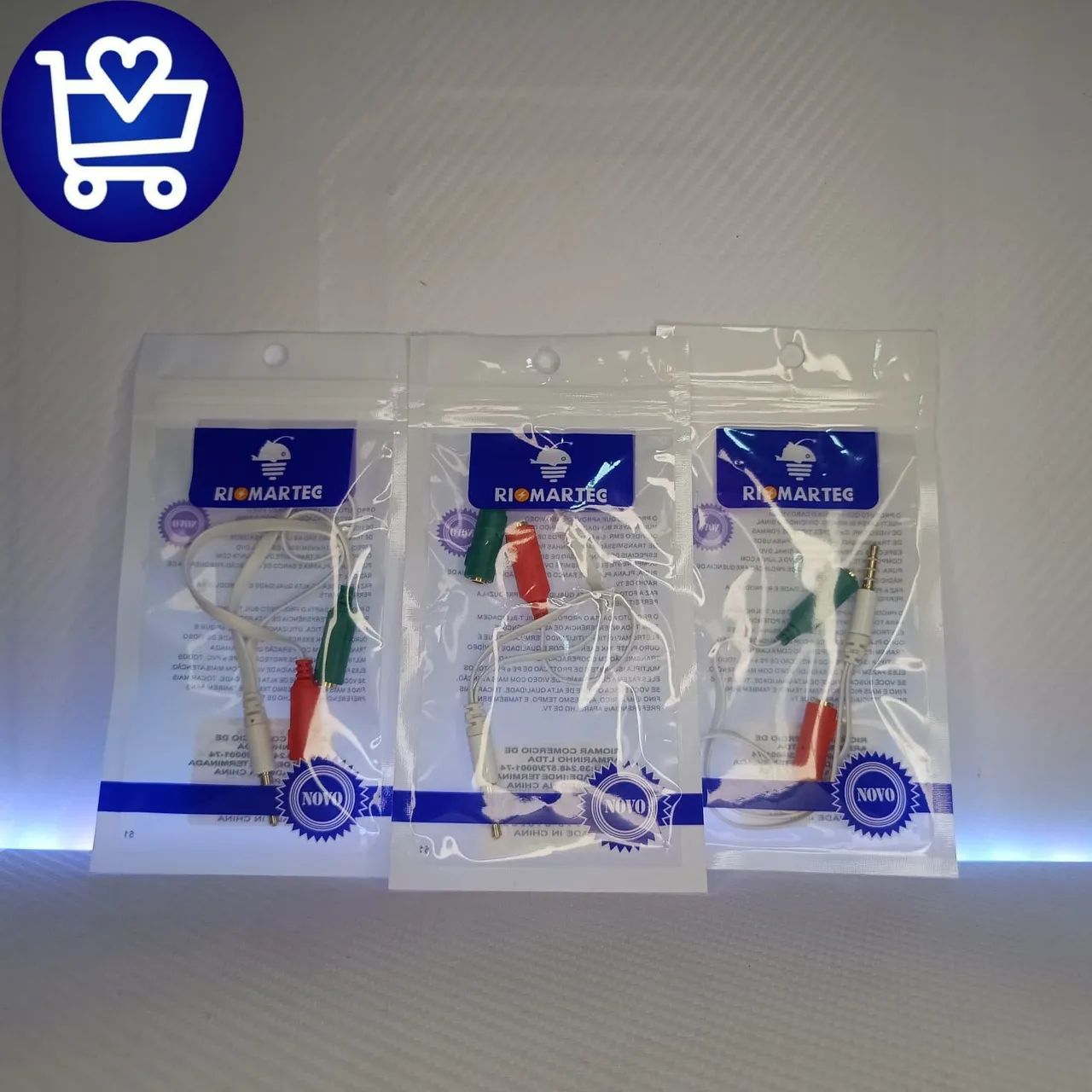 Cabo P2 para P2 - 3 Pinos - 3 Metros - R$ 9,90