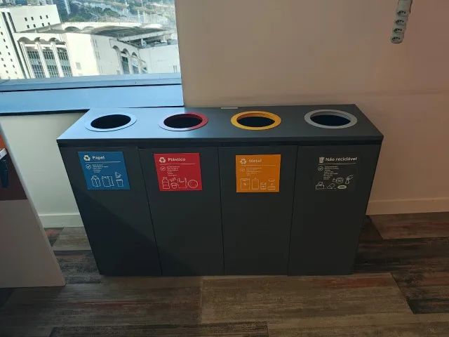 Lixeira Coleta Seletiva de Aço Securit