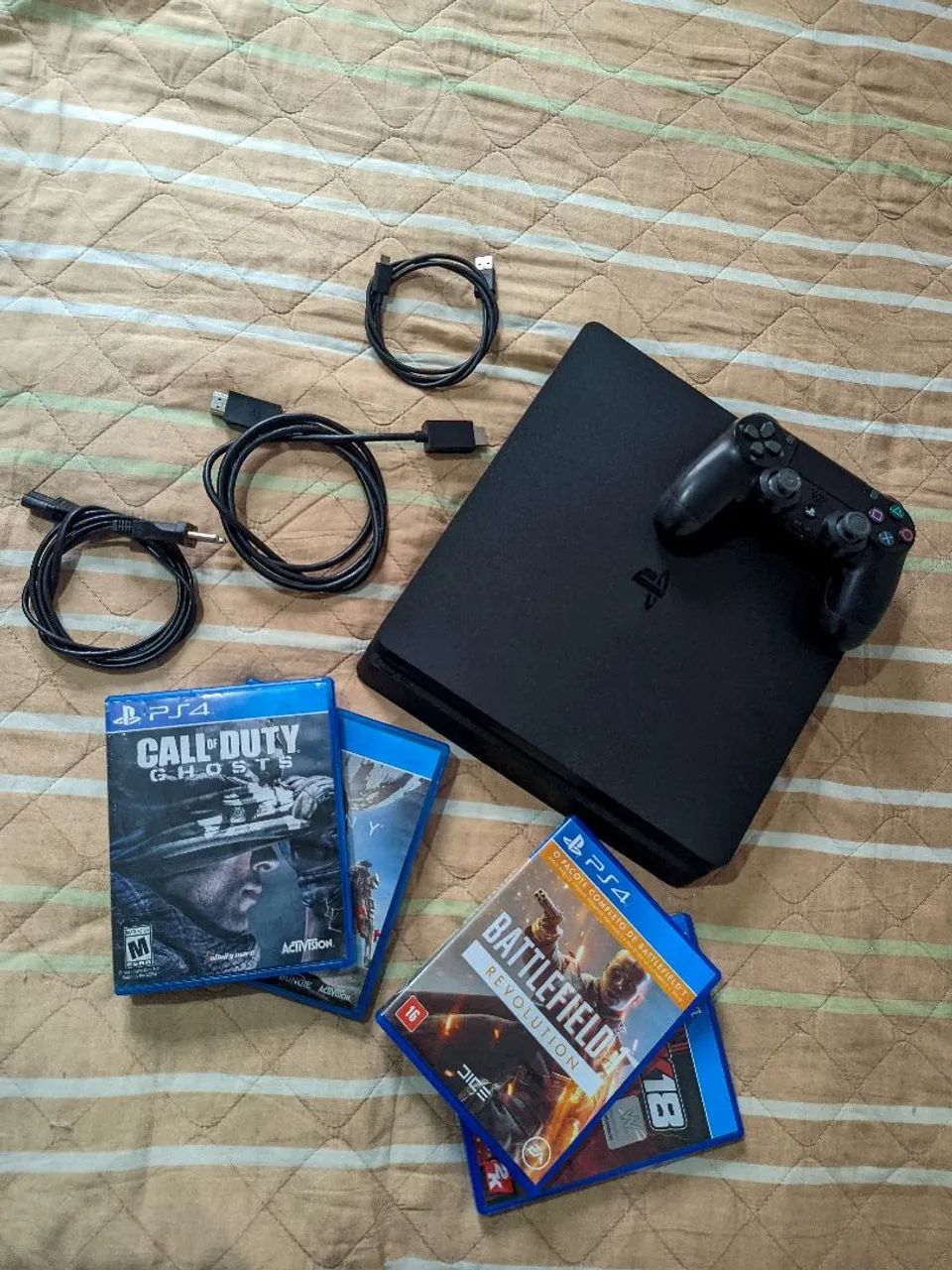 PS4 SLIM 500GB - COM JOGOS64313241684481122