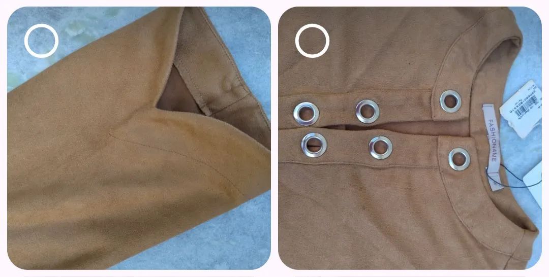Vestido Camurça Bege Com Ilhós 46 - Foto 3