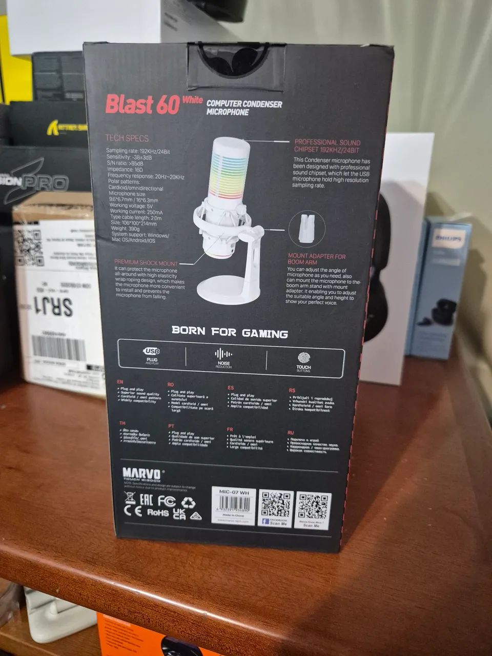 Microfone Gamer Marvo Blast60 Branco - Foto 2