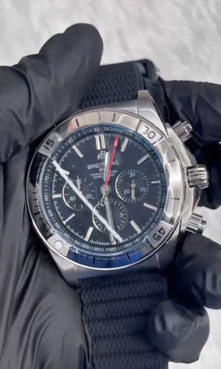 Relógio BREITLING CHRONOMETER FUNCIONAL MOSTRADOR PRETO  - Foto 6