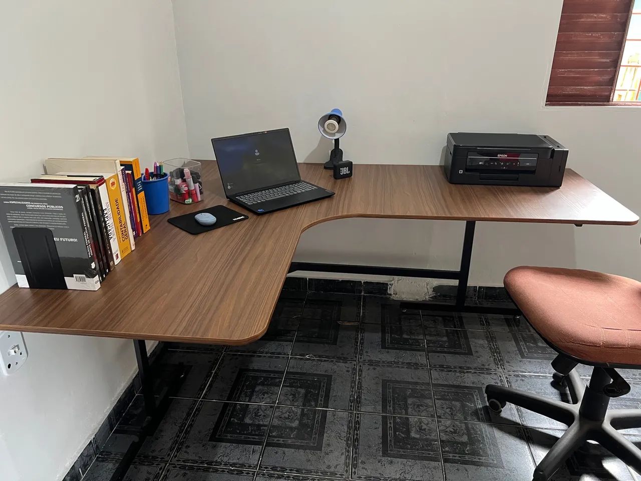 Mesa de Escritório L em MDF e Metalon  - Foto 6