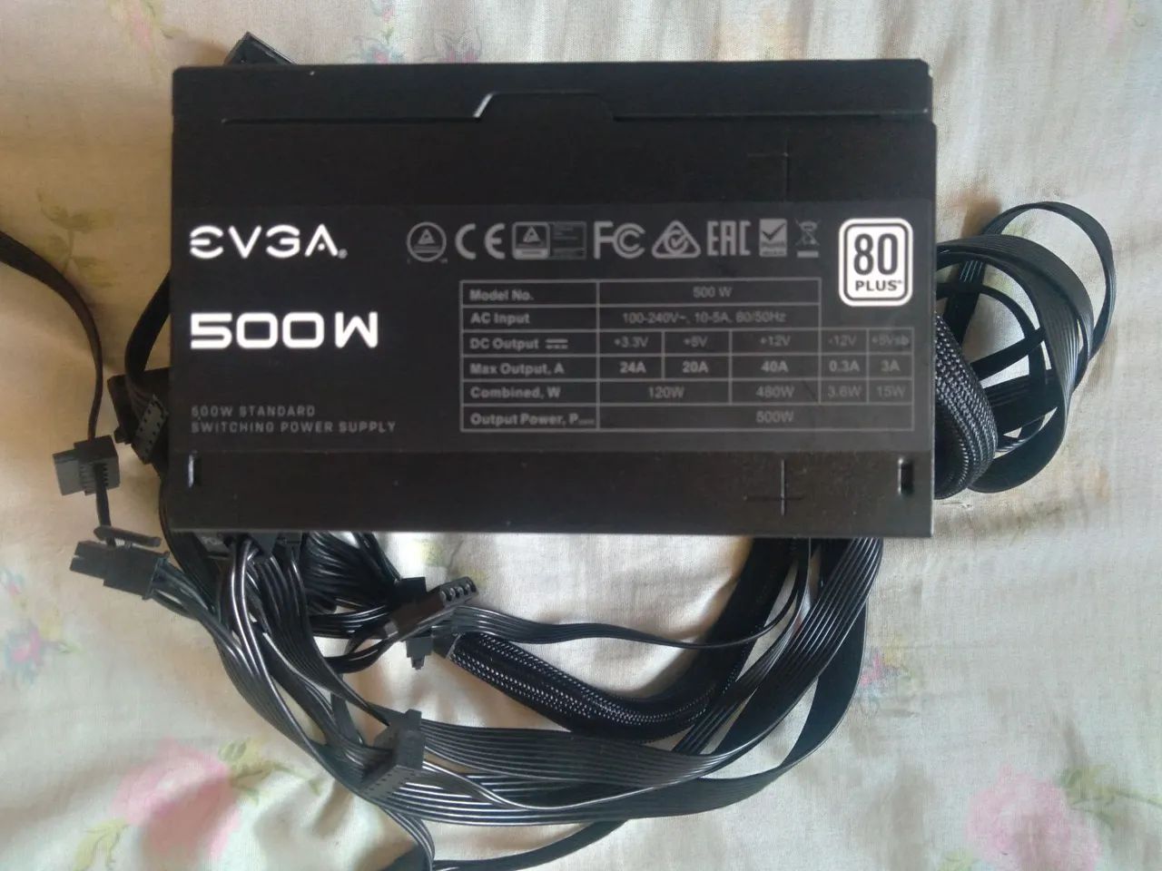 FONTE CPU EVGA 500W 80 PLUS WHITE - Foto 2