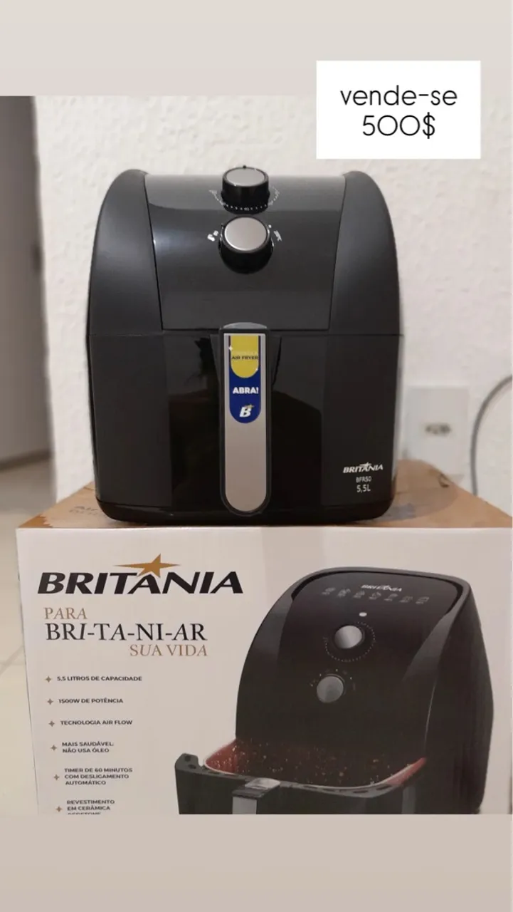 Fritadeira Elétrica Air Fryer Britânia 5,5L