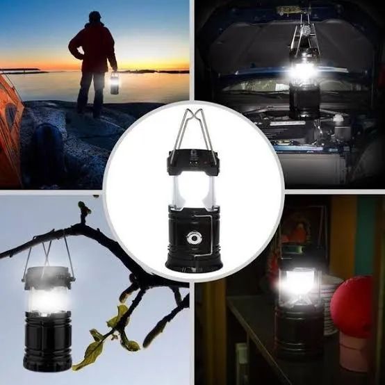 Lanterna Lampião 2x1 LED Recarregável Painel Solar - Foto 3