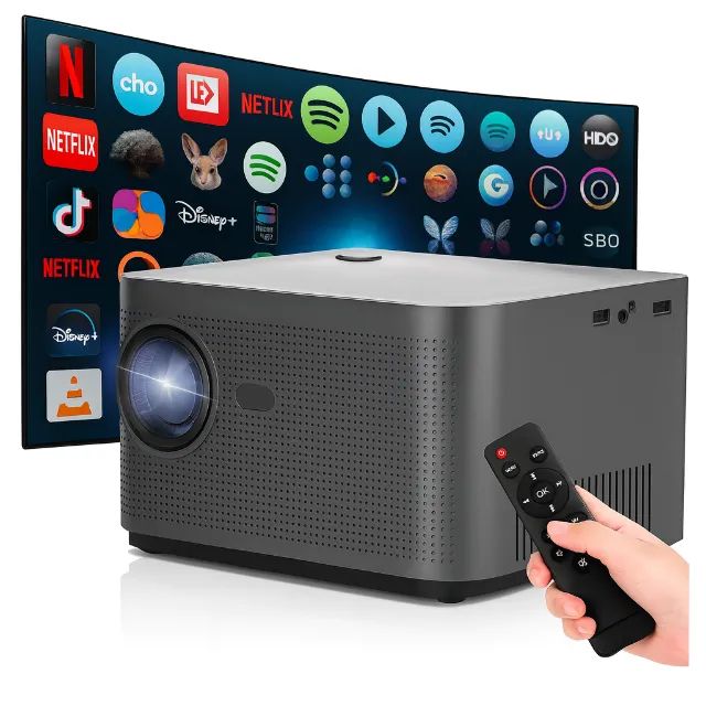 Projetor HY350 Full HD 4K Wifi6 Controle Com Comando de Voz até 200 Polegadas Novo