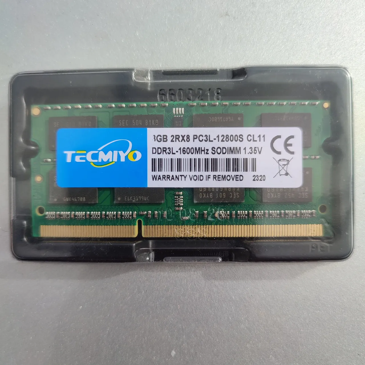 Memória RAM Tecmiyo 8GB DDR3L 1600MHz SODIMM