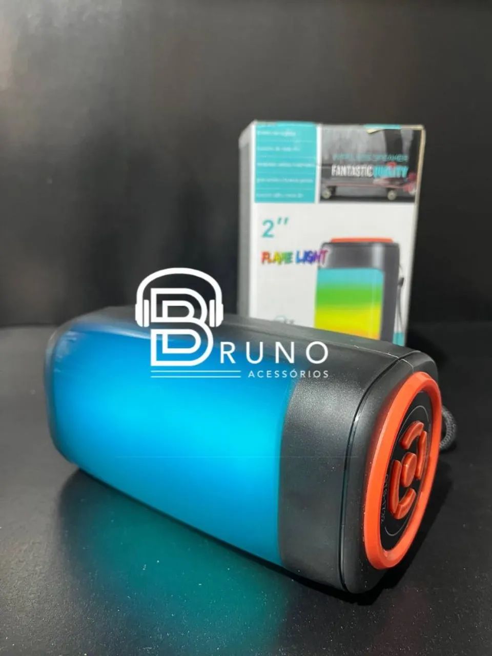 Caixa de Som Bluetooth Portátil com Luz 2.0 - Flame Light - Foto 3