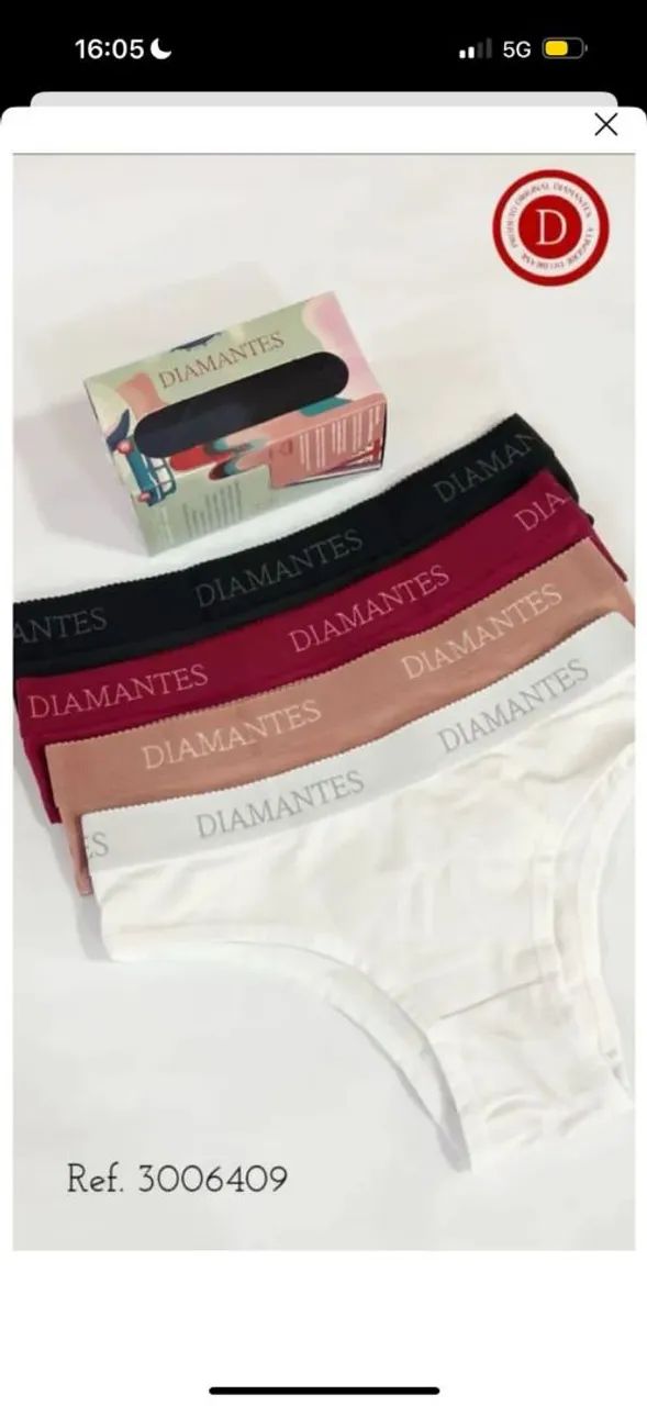 Kit 4 Calcinhas Diamantes Conforto e Qualidade