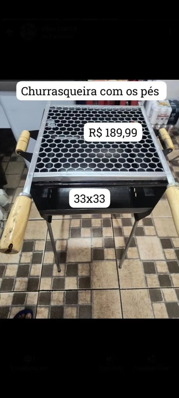 Churrasqueira com pés 33x33