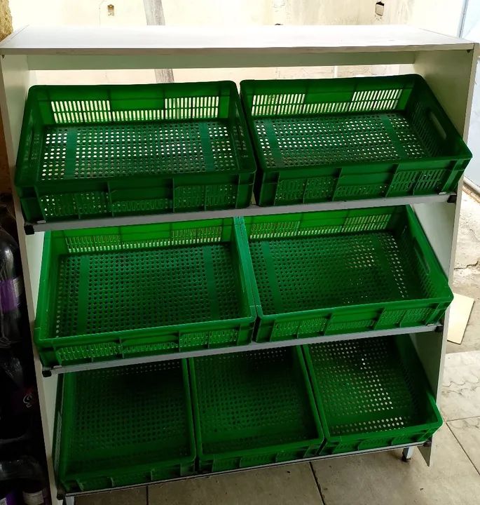 Caixas plásticas para supermercado - 7 unidades