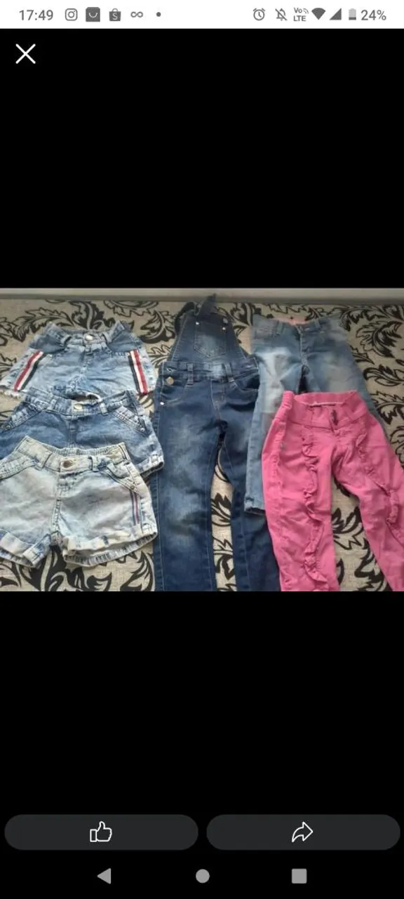 Lote de roupas Menina T3 a 4 ou até 5 Lote por 100 reais
