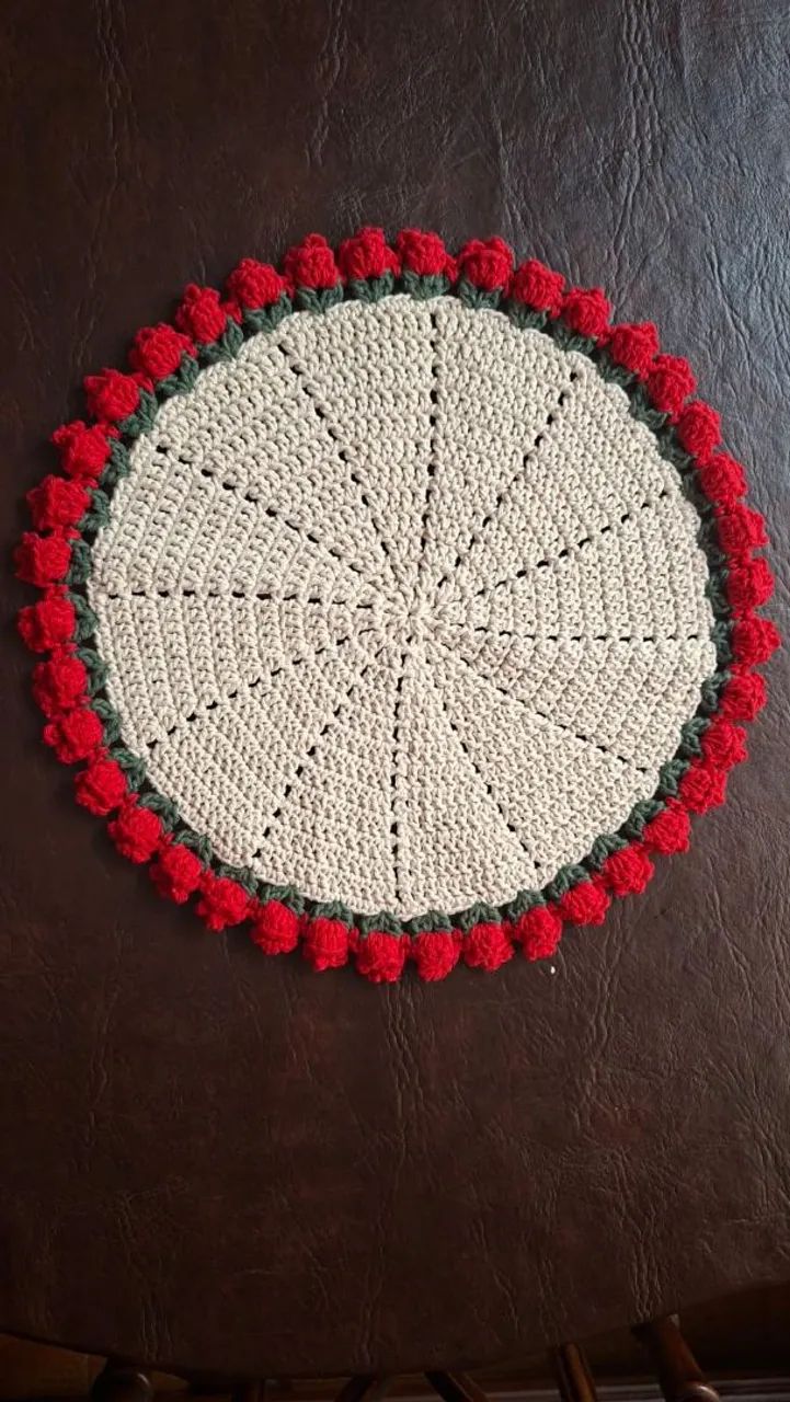  Sousplats de  Tulipa de Crochê  - Foto 5