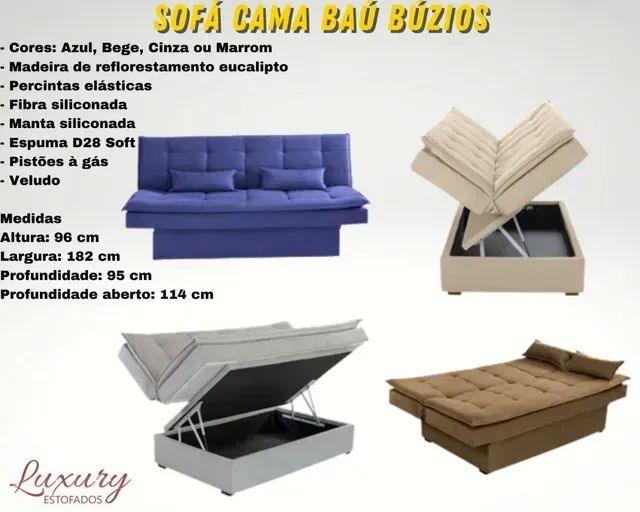 Sofá Cama Baú Buzios    Pronta Entrega!  RN - Foto 4