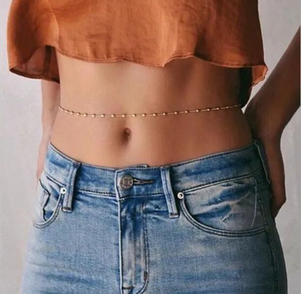 Body Chain Belly Chain colar de cintura Bolinhas Delicado - Foto 2