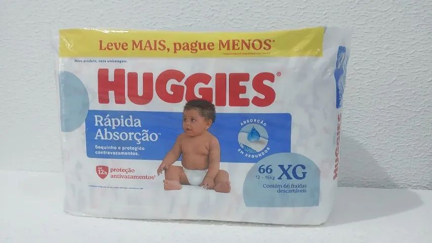 Fralda Huggies XG - Pacote com 66 Unidades | Rápida Absorção