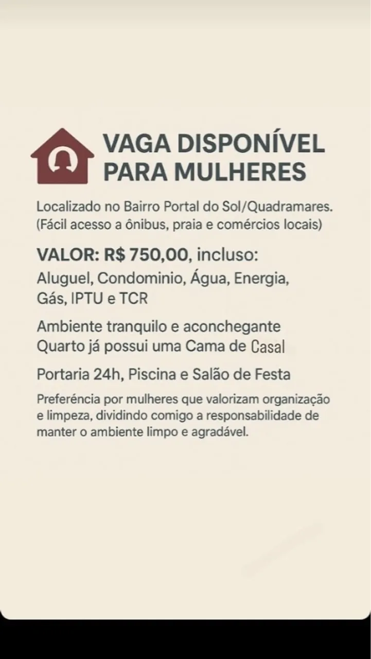 Vaga para Mulheres