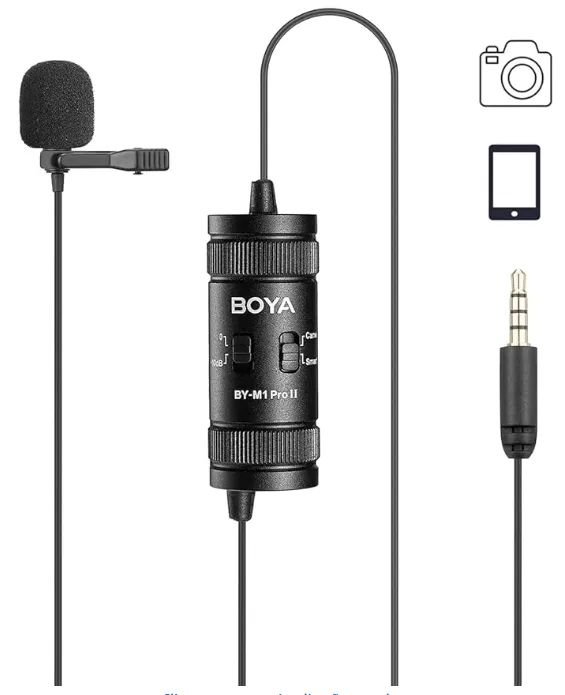 Microfone de Lapela BOYA BY-M1 Pro