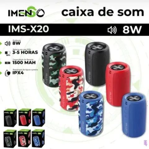 Caixa de Som Imenso X20 Portátil 4?8W Bluetooth 5.0 Bateria 1500mAh