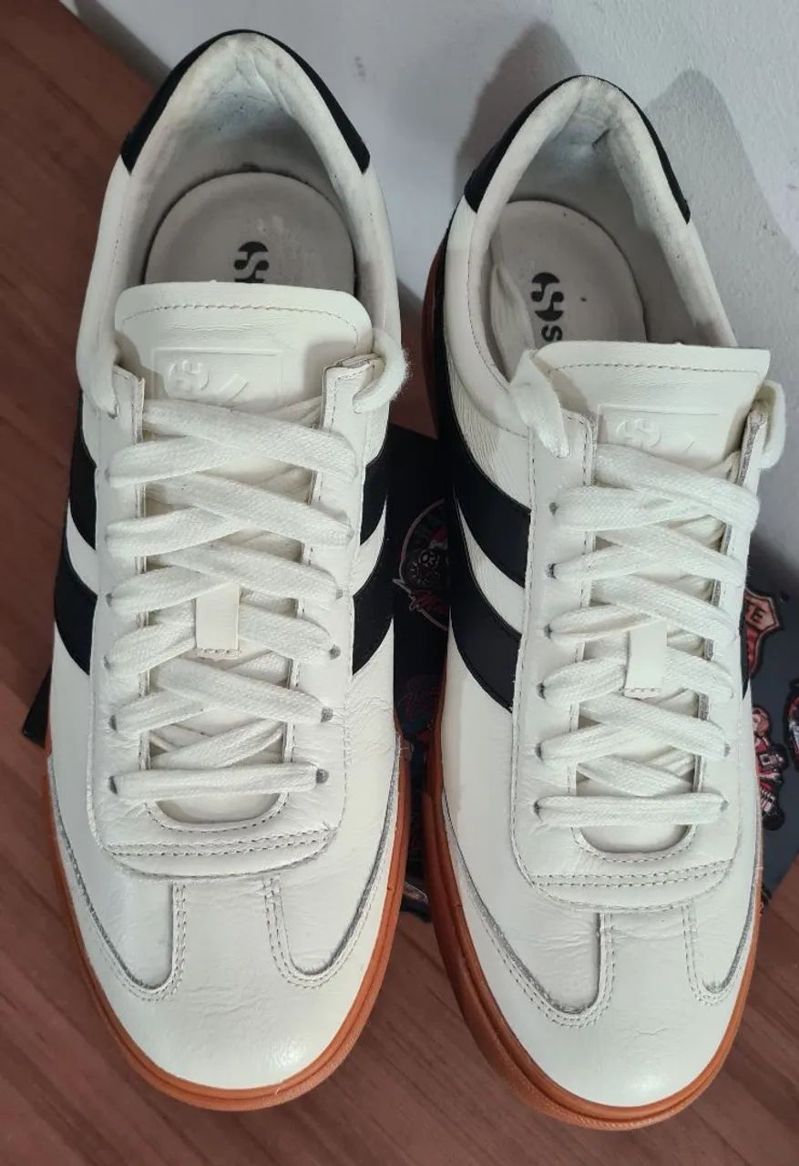 Tênis Superga Branco com Detalhes em marinho - Foto 2