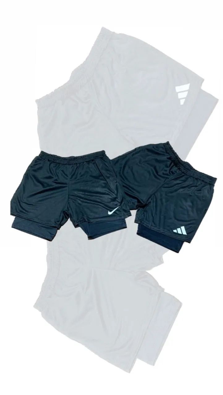 Short dryfit duplo masculino 