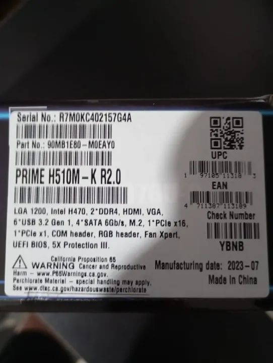 Placa Mãe Asus Prime H510m-k Intel Lga 1200 Ddr4 H510 - COM PROCESSAD 10° GERAÇÃO  - Foto 3