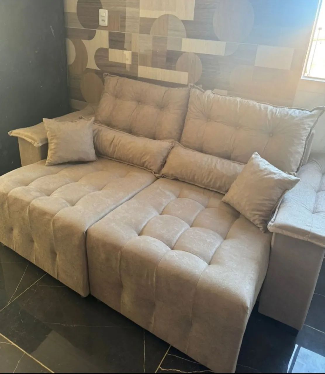 Sofá 2 lugares preto - Foto 2