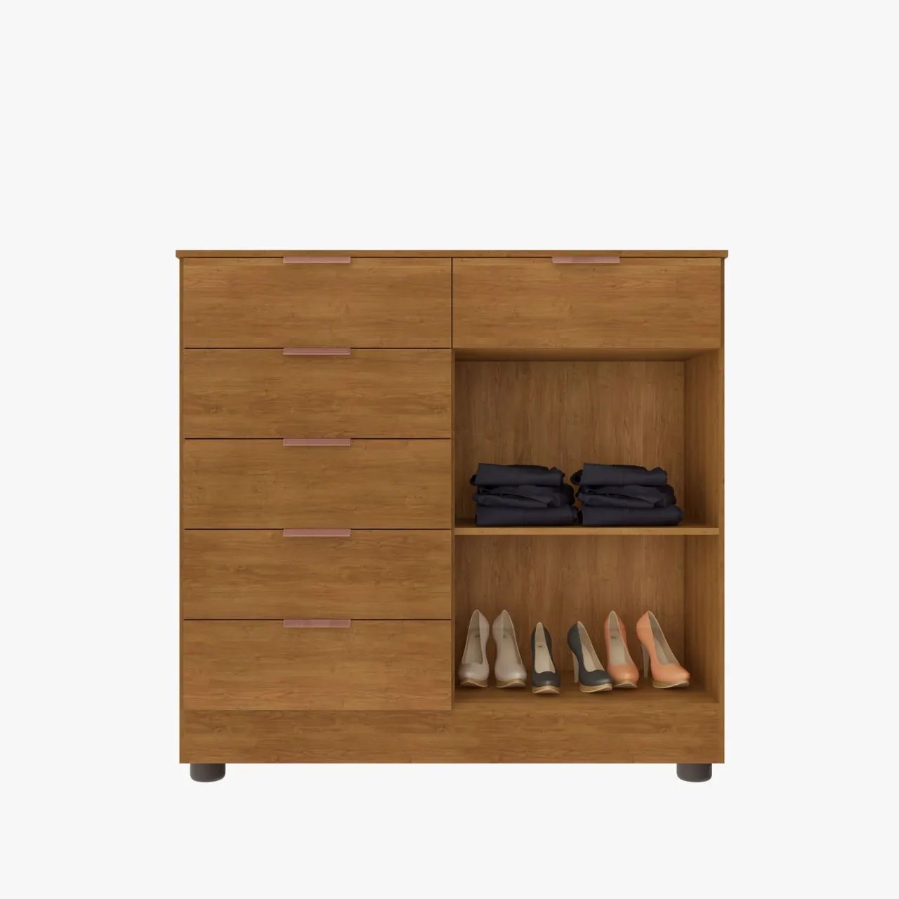 CÔMODA 100% MDF 2 PORTAS 6 GAVETAS - Foto 4