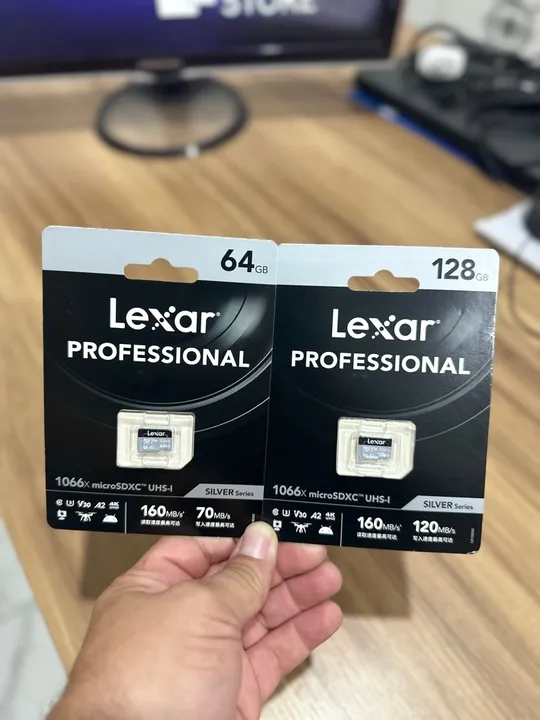 Cartão de Memória Lexar Professional microSDXC 64GB e 128GB - UHS-I - SILVER Series