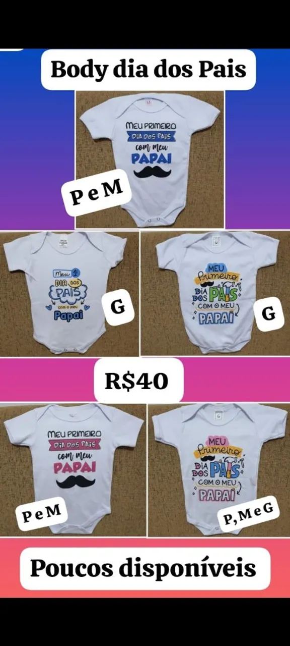 Body Dia dos Pais para Bebê - R$40