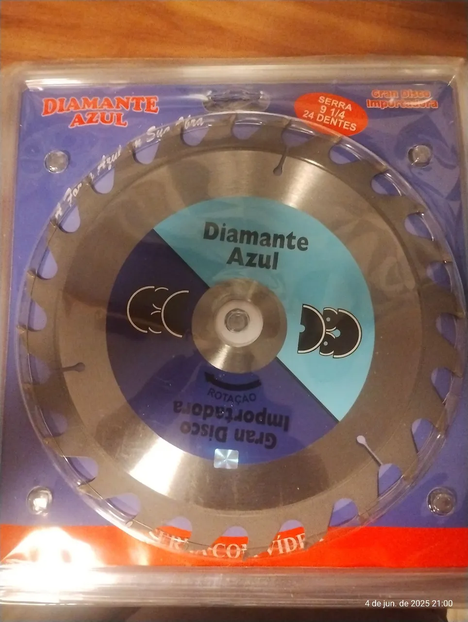 Disco de serra Diamante Azul 9 1/4 24 Dentes