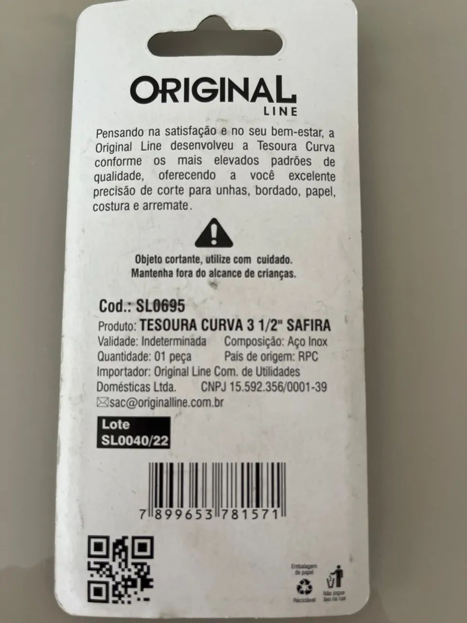 Tesoura Safira 3 1/2" Curva - Aço Inox - Foto 2