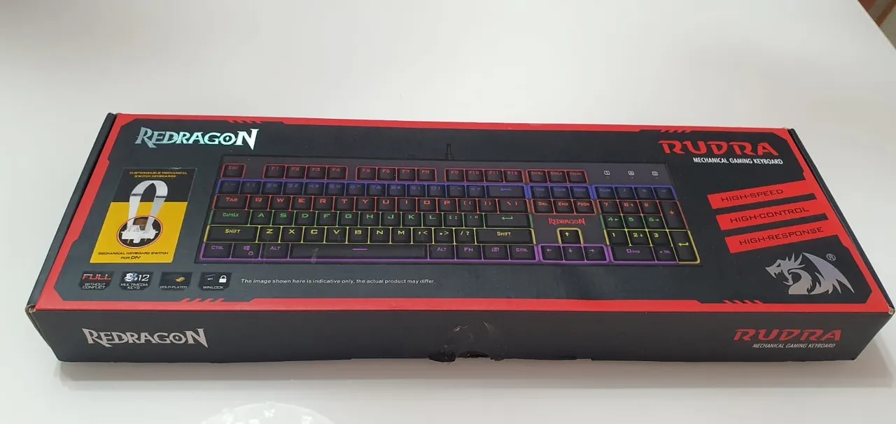 Teclado Gamer Mecânico Redragon Rudra RGB