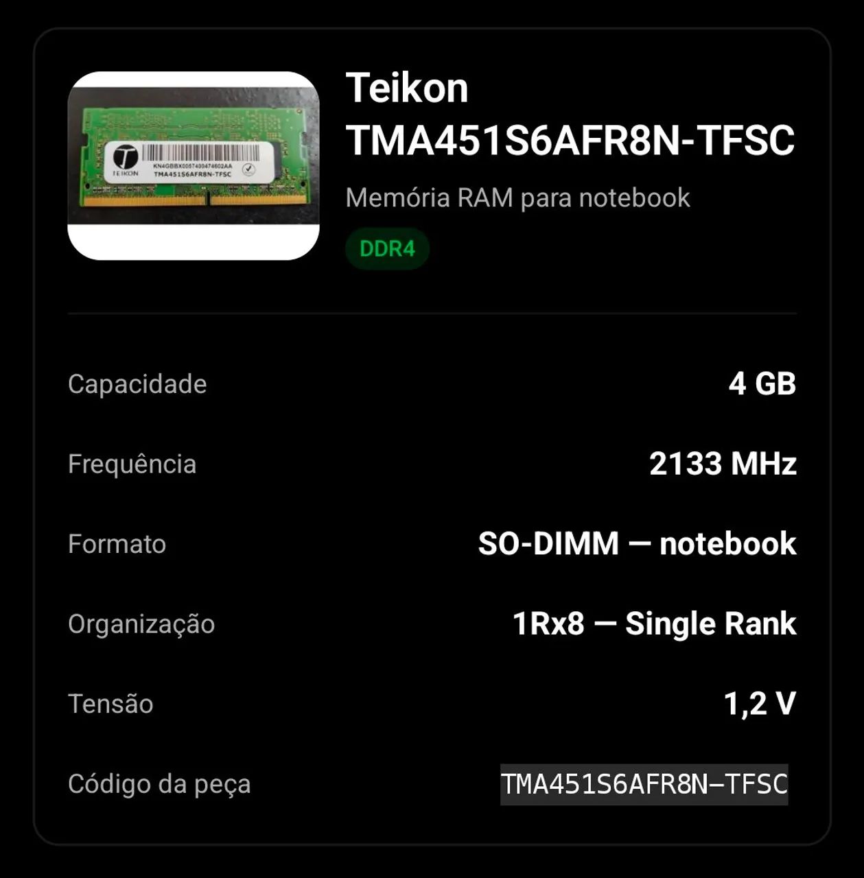 Memória DDR4 4GB - Foto 3