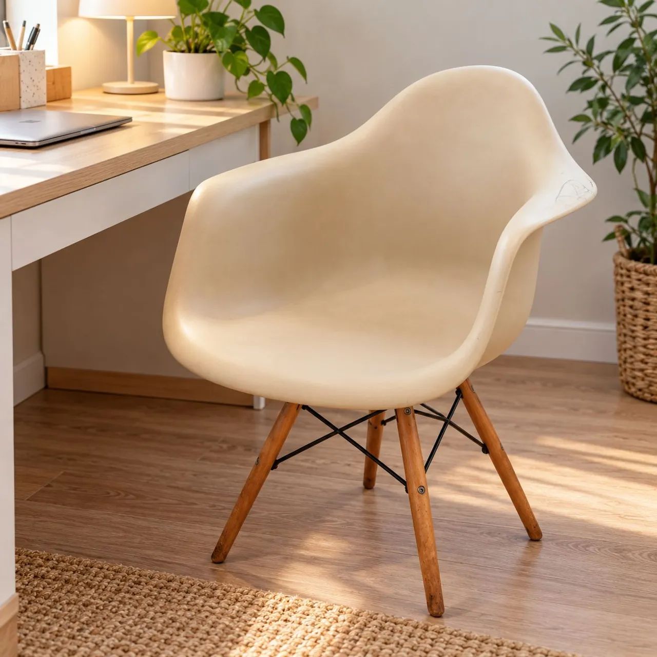 Cadeira Decorativa Estilo Eames com Pés de Madeira - Foto 3