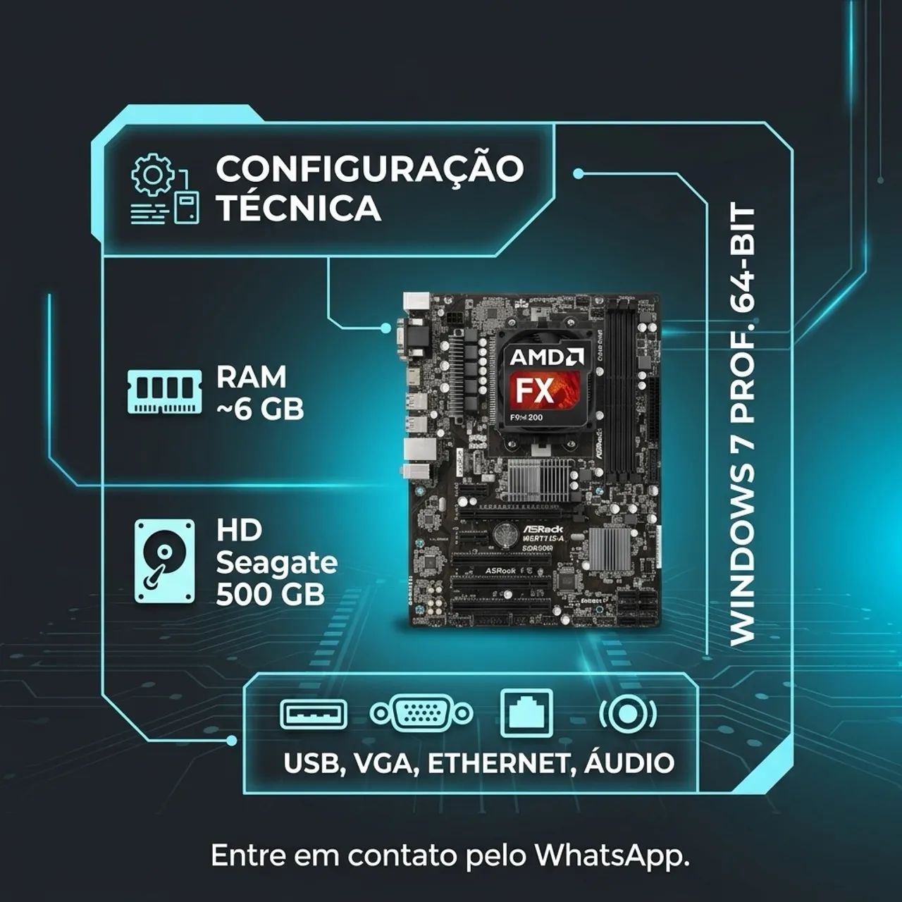 Computador AMD FX-4300 + Teclado e Acessórios. - Foto 2