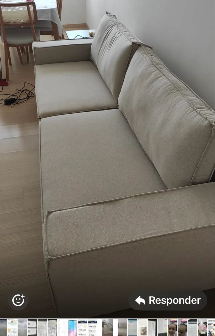 Vendo Sofá de Linho 2,20 m - Excelente Estado