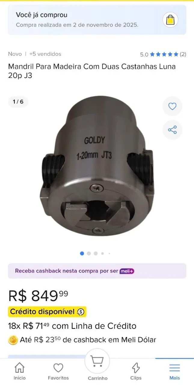 Mandril marceneiro tipo LUNA marca Goldy JT3 1-20mm - Foto 5