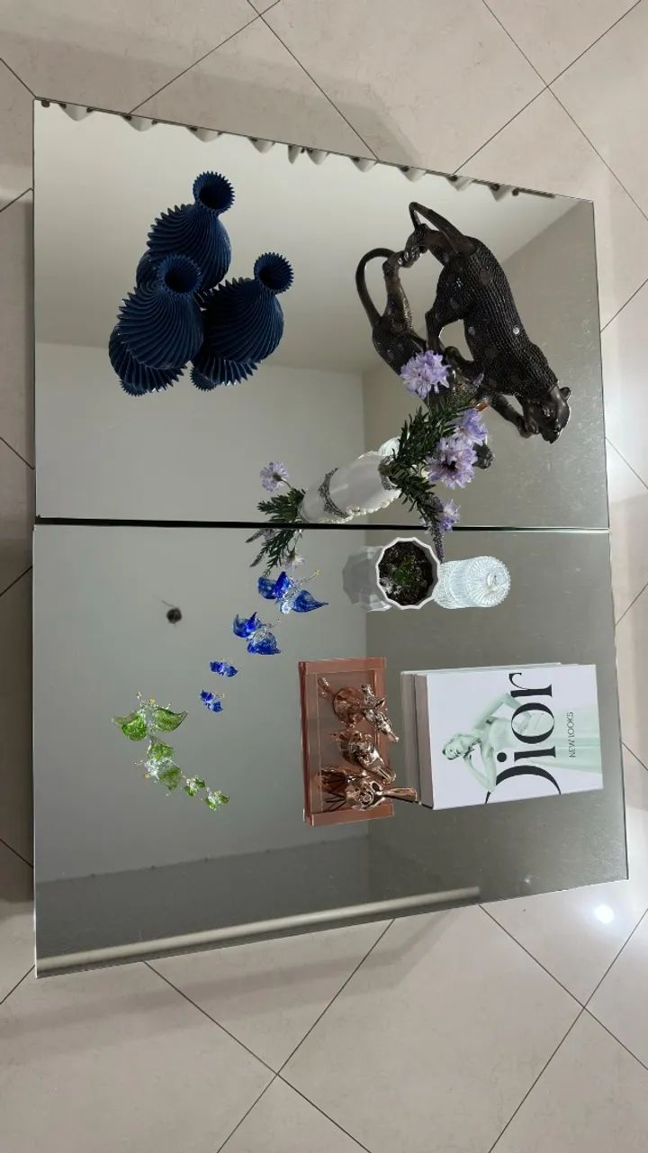 Par de mesa de centro espelhada
