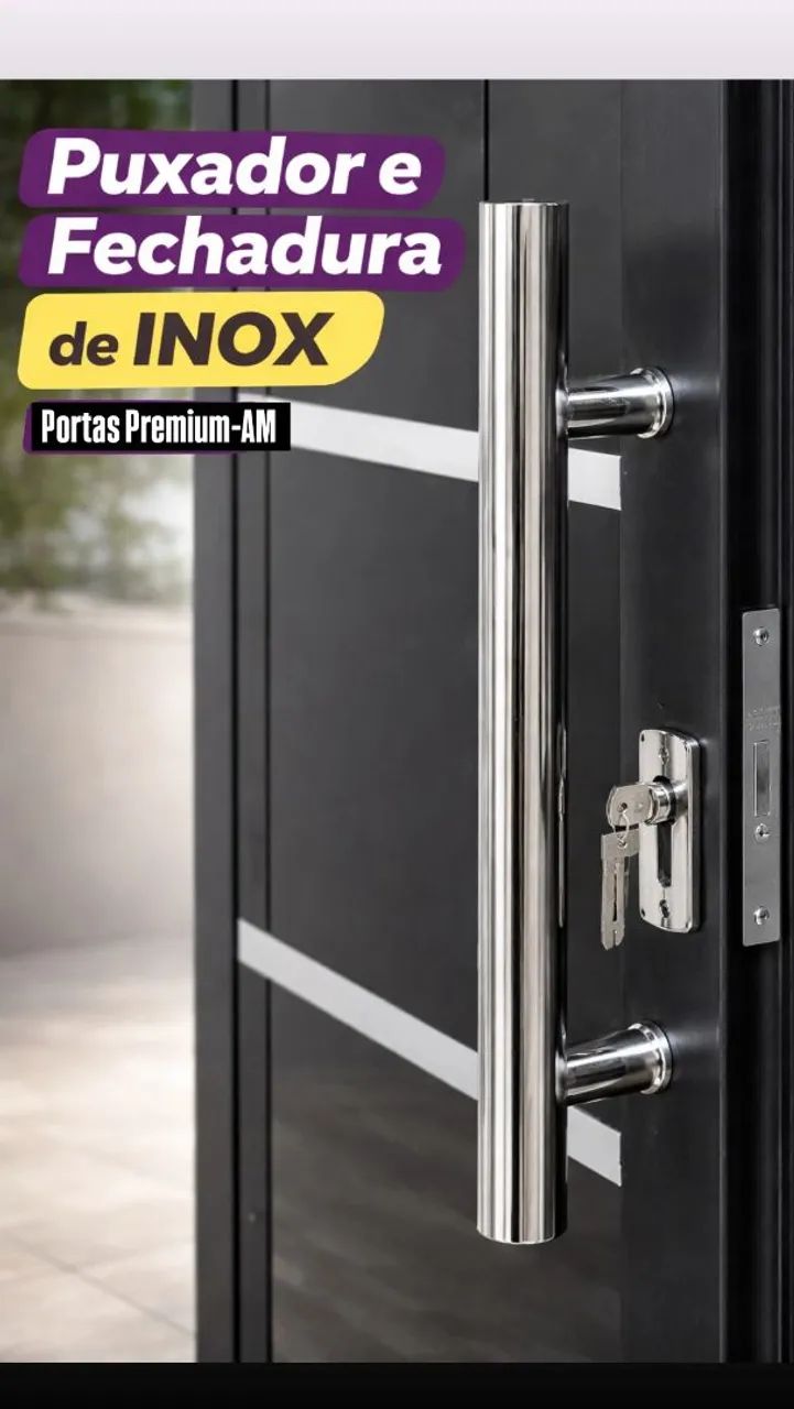 Porta de Alumínio Preta com vidro  - Foto 3