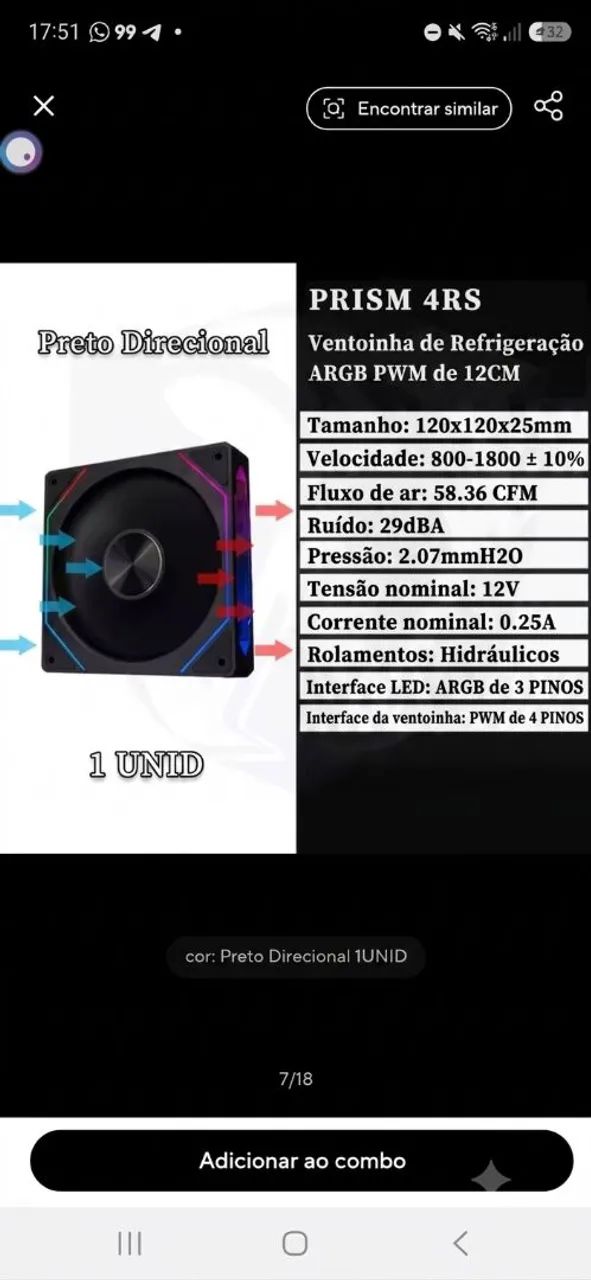FAN PRISM 4 RS ARGB 120MM - Foto 4